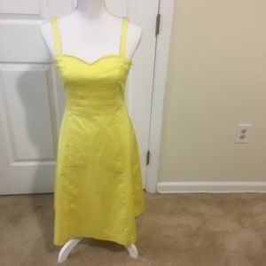 Gorgeous yellow, thin strap summer dress.